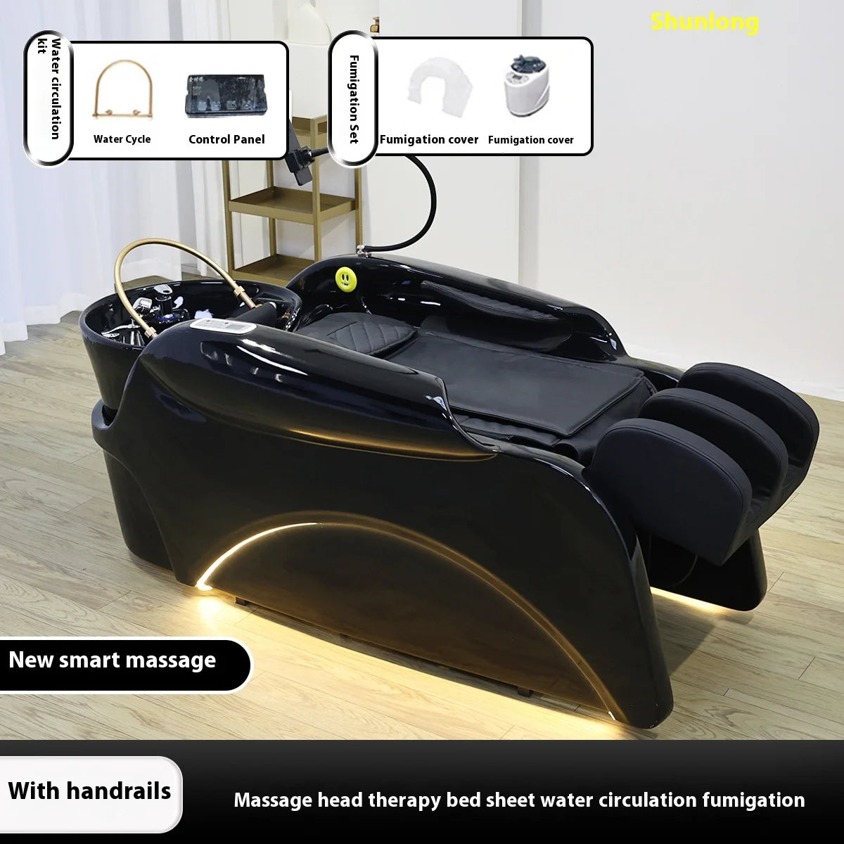 Salon Electric Massage Bed Shampoo Table and Chair Multifunctional Japanese Head Spa Shampoo Bed
