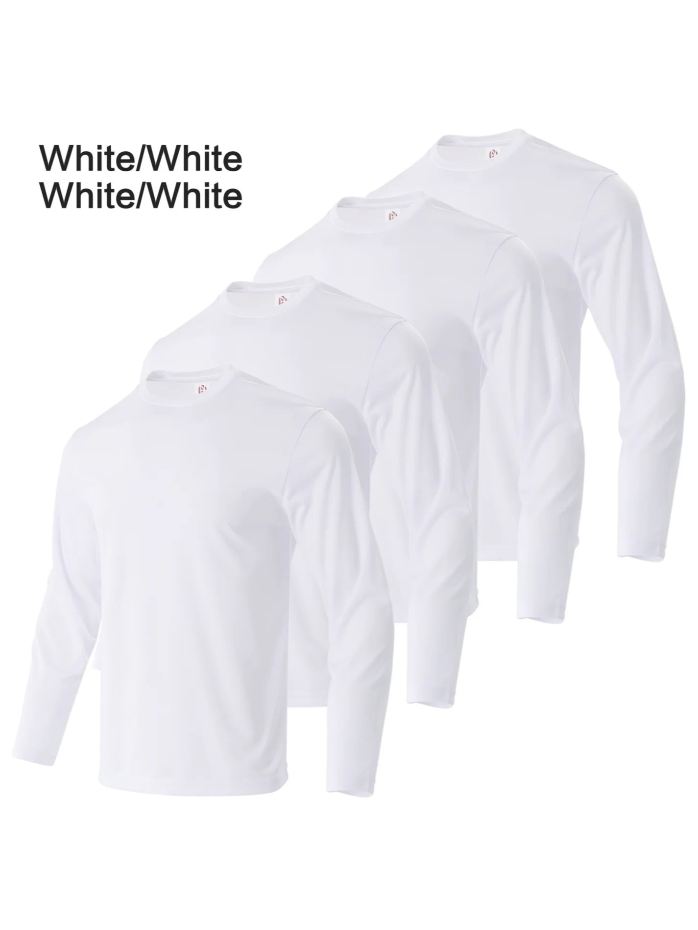 4 Piece Men's Solid Color Round Neck T-Shirts Quick Drying Breathable Fitness Wear