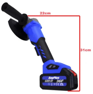 DayPlus 21V Brushless Cordless 115mm Angle Grinder with 3 Speed Modes and Battery Charger