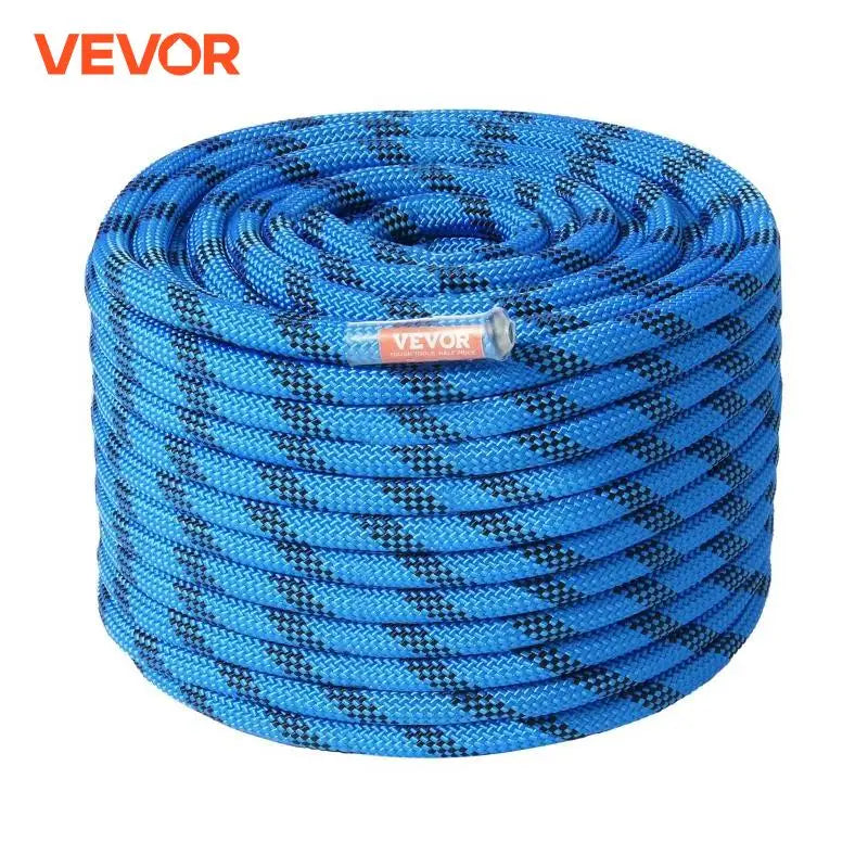 VEVOR 12.7mm Static Climbing Rope 125ft 150ft 200ft 30KN Breaking Strength with Steel Hooks