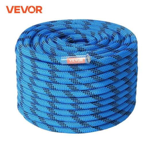 VEVOR 12.7mm Static Climbing Rope 125ft 150ft 200ft 30KN Breaking Strength with Steel Hooks