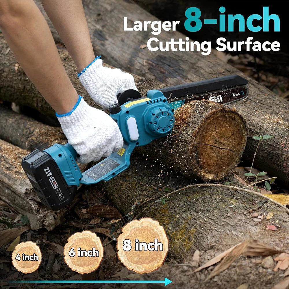 Seesii 2-in-1 Cordless Electric Chainsaw and Extension Pole for Tree Trimming