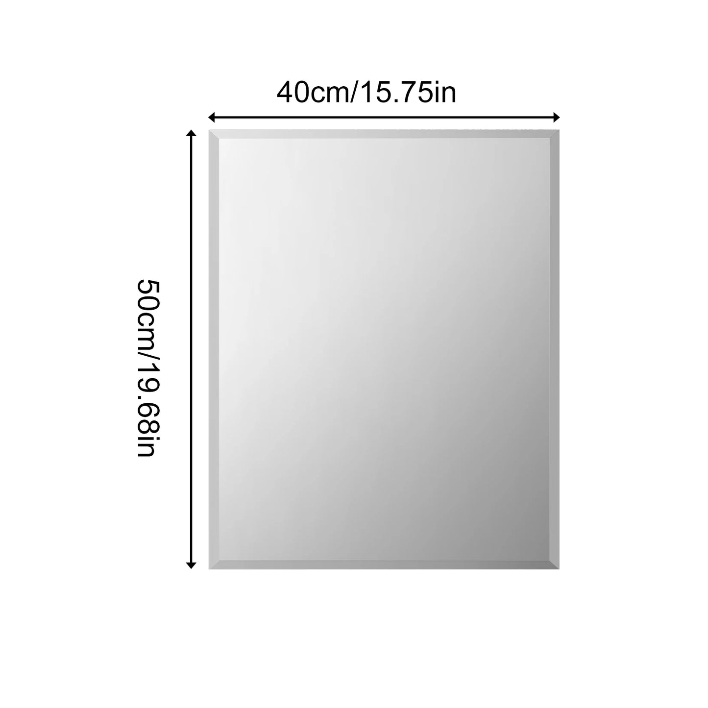 40-120CM Beveled Edge Frameless Unframed Bathroom Mirror with Hanging Fixings Vanity Mirror for Bathroom, Living Room Entryway
