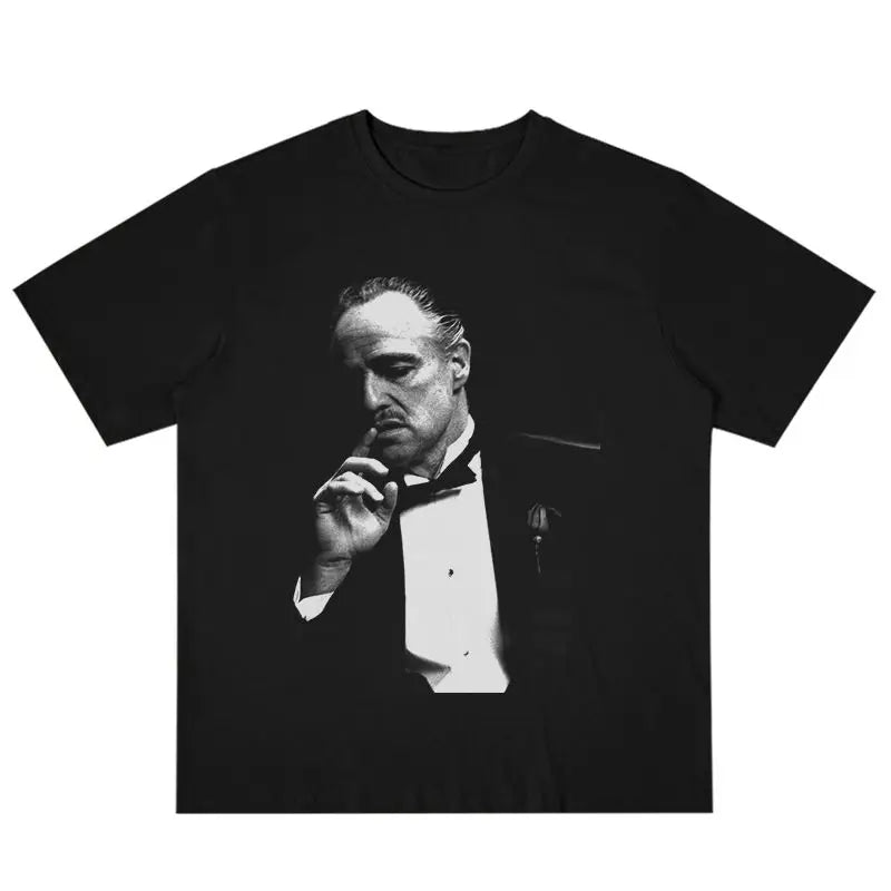 The Godfather Retro Men's Printed Cotton T-Shirt Breathable Summer Fashion Top