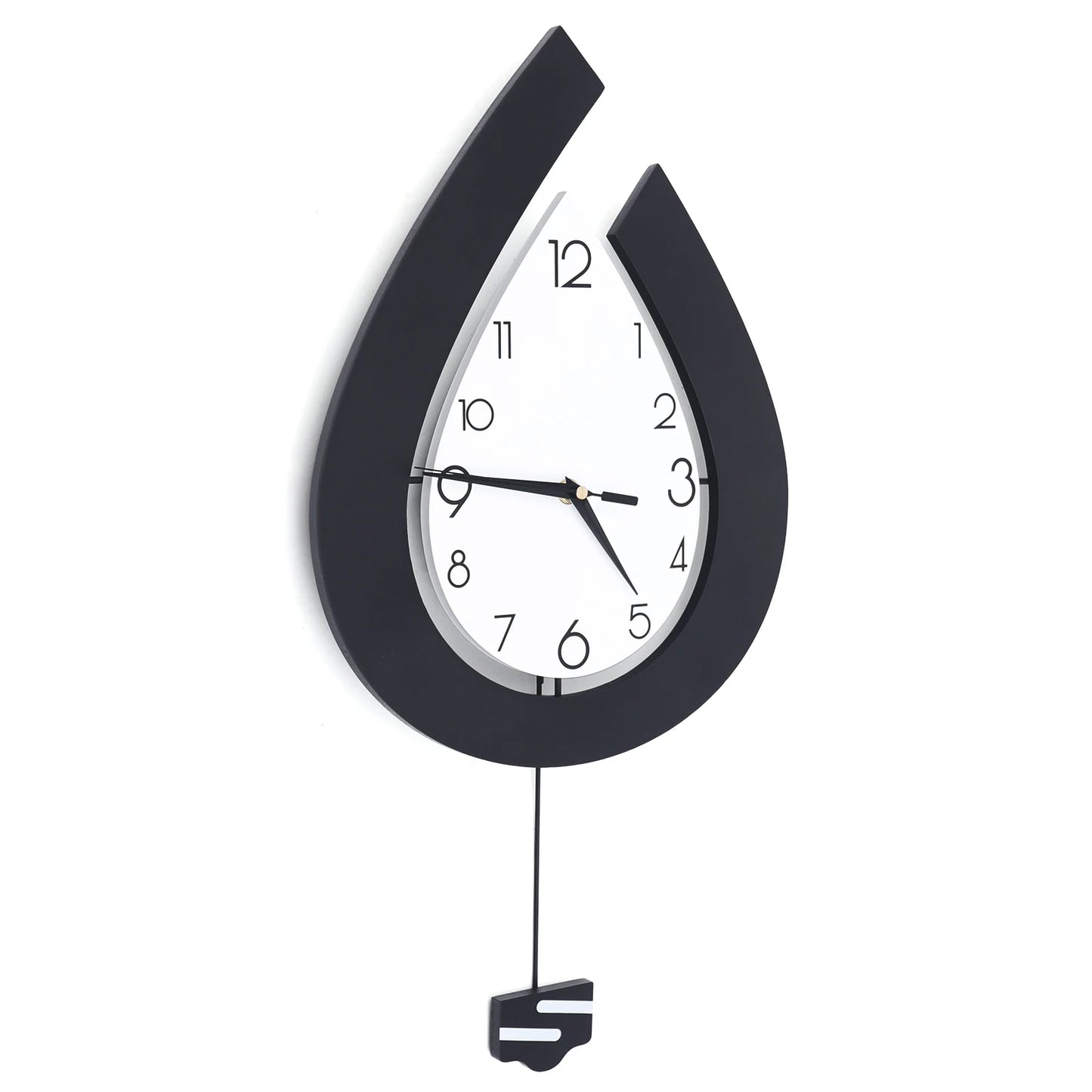 LOYALHEARTDY Large Swing Wall Clock Living Room Modern Decor Silent Pendulum Clocks Wall-Mount Teardrop Shape Clock Decoration