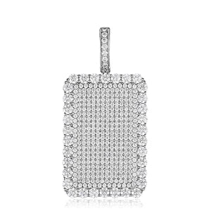 S925 Moissanite Streamline Tag Pendant Necklace for Unisex with Free 2MM Steel Chain