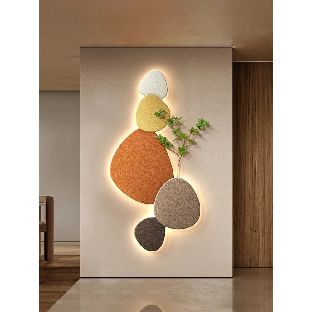 2024 New Restaurant Living Room Bedroom Foyer Decorative Painting Wall Lamp Green Plant Wall Painting Corridor Lamp