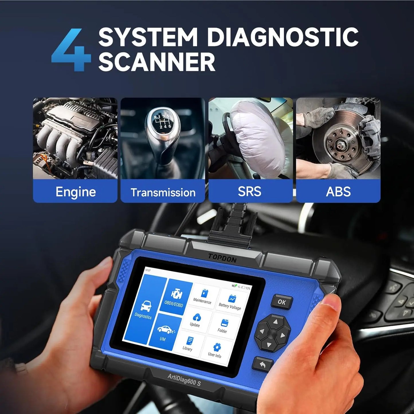 Topdon Artidiag600S OBD2 Scanner Automotive Diagnostic Tool with 8 Reset Functions