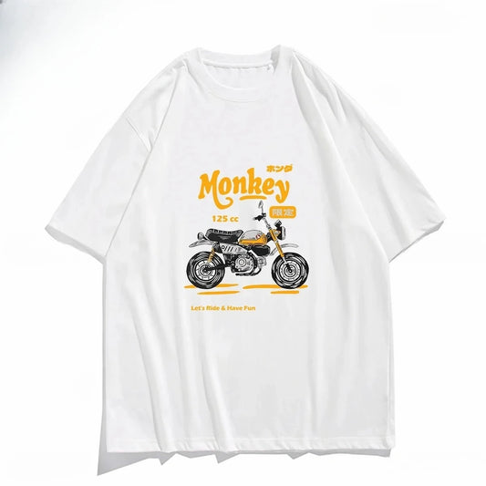 Vintage Japanese Motorcycle Graphic T-Shirt Women's Fashion Harajuku Y2K Summer Top