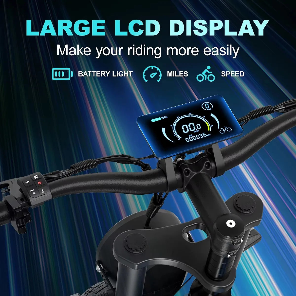 Jansno X60 1500W Electric Bike with Dual Motor and Large LCD Display Fat Tire Design