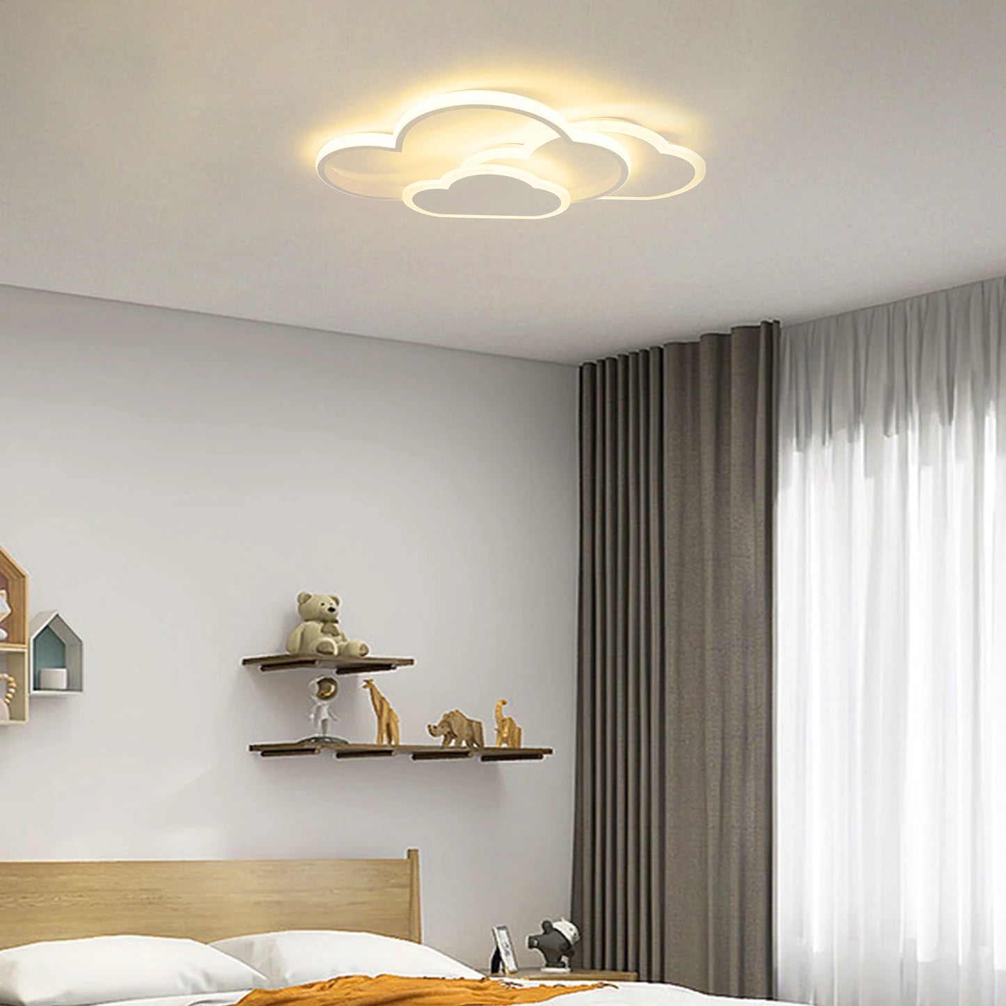 85-265V Cloud Shape LED Ceiling Light 3 Color Dimming Suitable for Bedrooms, Living Rooms