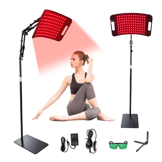 Red Light Therapy Lamp for Face and Body with Adjustable Stand and Timer 660nm 850nm