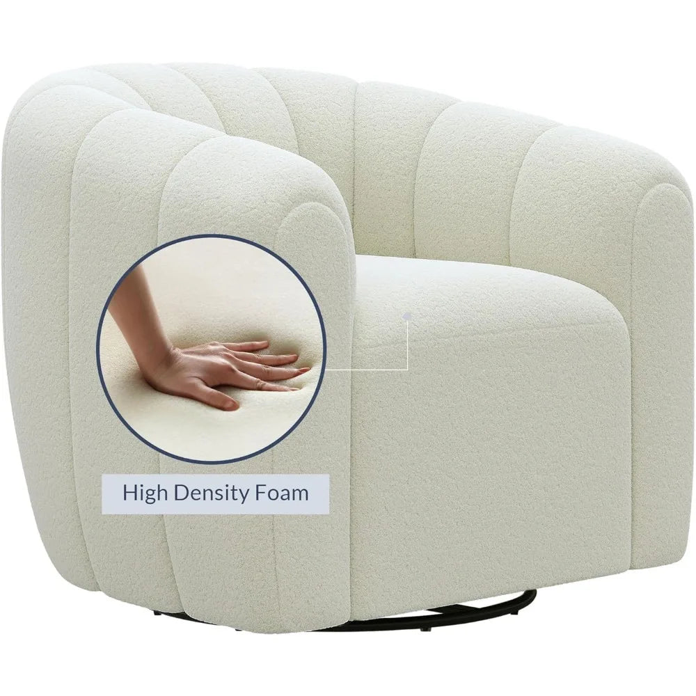 Modern Swivel Accent Chair, Round Barrel Armchairs with Wide Upholstered, Comfy Swivel Accent Chair for Living Room Office Bedr
