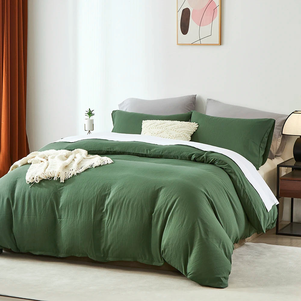 Boho Duvet Cover - Duvet Cover for All Seasons,  Solid Color Chic Home Bedding Duvet Cover, Twin, Full, Queen, King