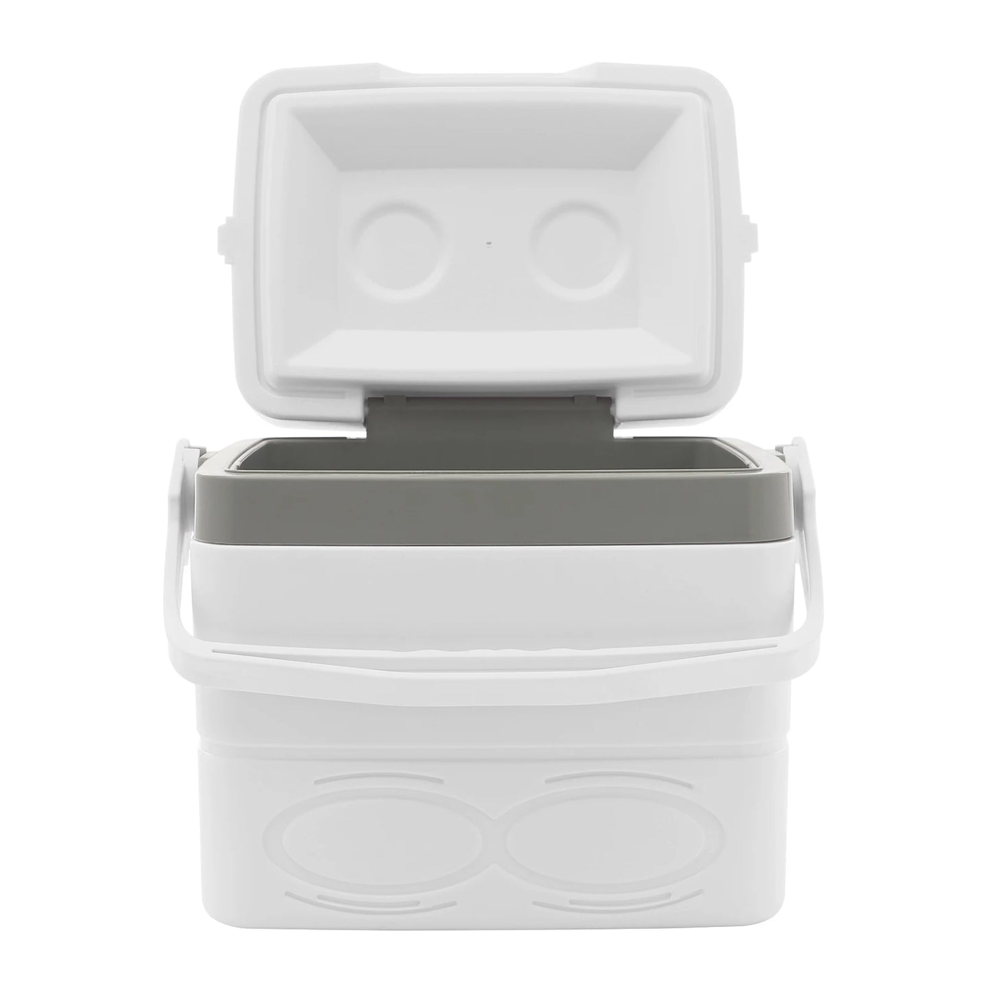 8.5L Portable Insulated Camping Cooler Box for Outdoor Picnics and Beach Activities Green White