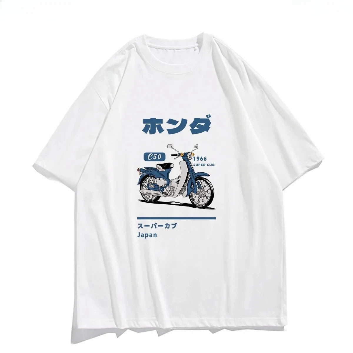 Vintage Japanese Motorcycle Graphic T-Shirt Women's Fashion Harajuku Y2K Summer Top