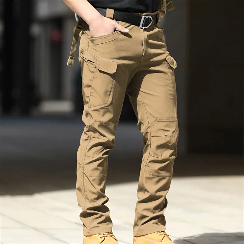 Men's Waterproof Cargo Pants with Multi Pockets Casual Jogger Trousers for All Seasons