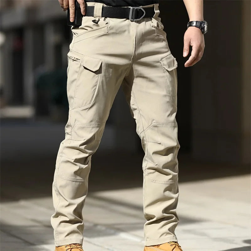 Men's Waterproof Cargo Pants with Multi Pockets Casual Jogger Trousers for All Seasons