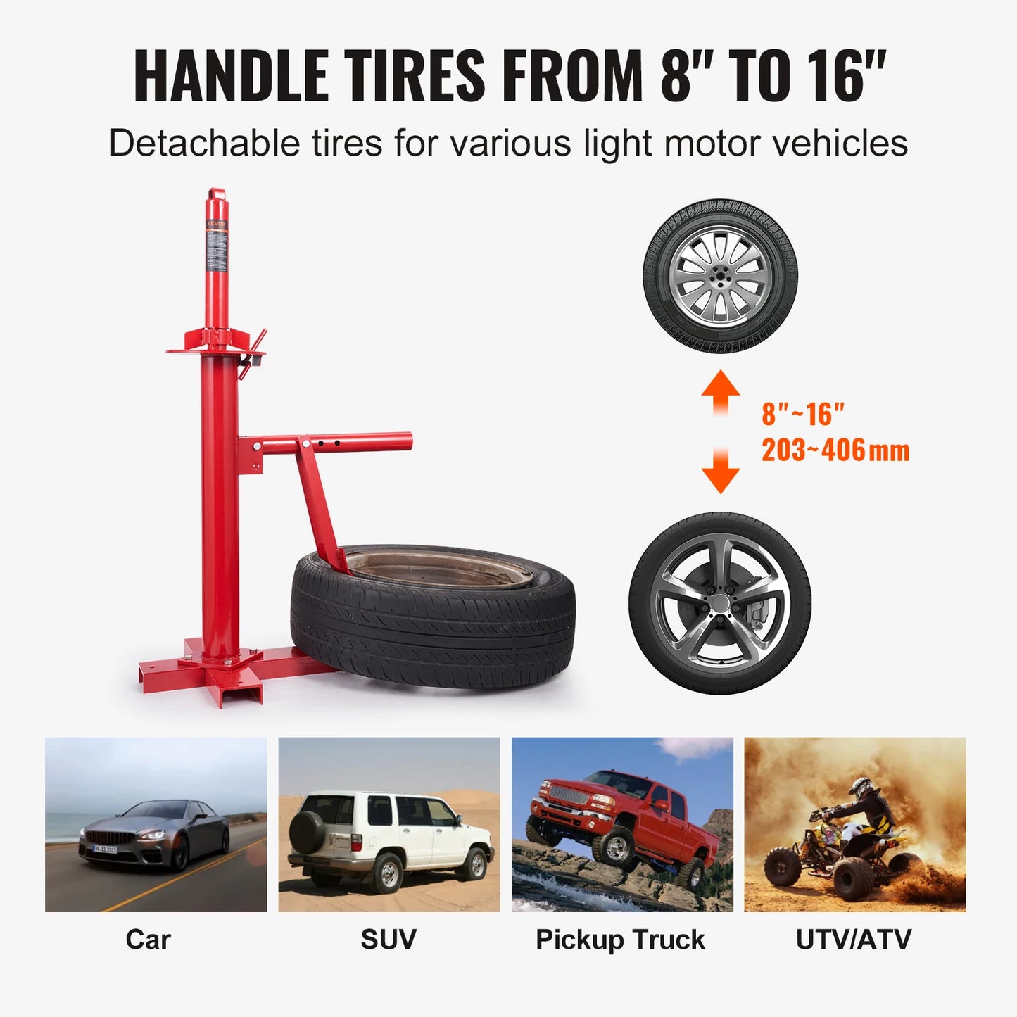 SucceBuy Portable Manual Tire Changer Bead Breaker Tool for Cars Trucks and Motorcycles