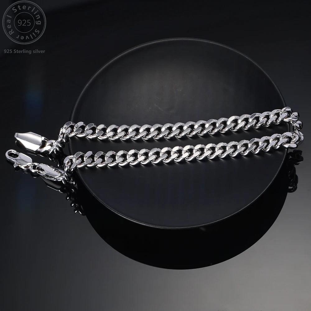 925 Sterling Silver Handmade 4mm Snake Chain Bracelet for Men and Women
