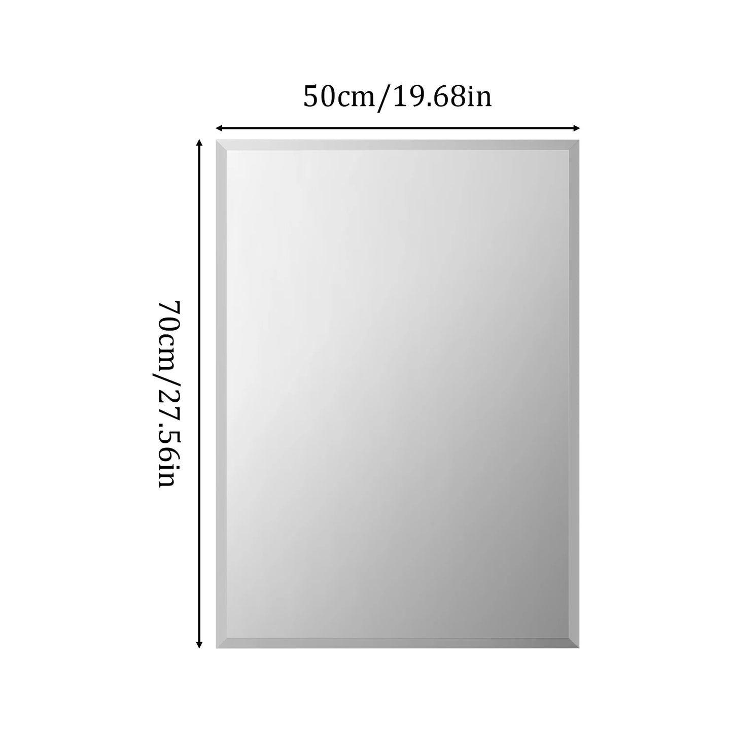 40-120CM Beveled Edge Frameless Unframed Bathroom Mirror with Hanging Fixings Vanity Mirror for Bathroom, Living Room Entryway