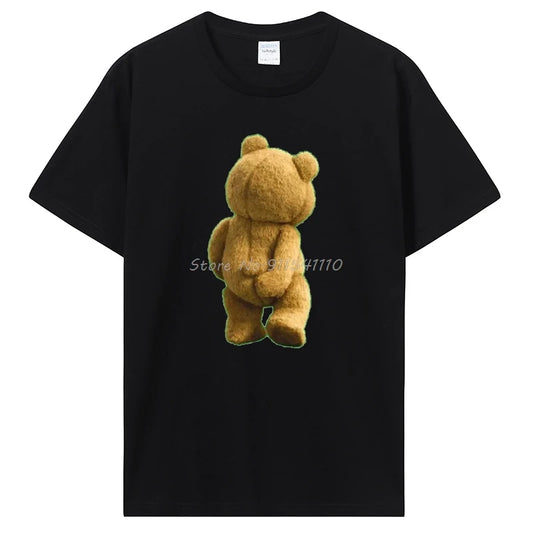 Ted Bear Casual Cotton T-Shirt Unisex Oversized Fitness Tee for Summer Streetwear