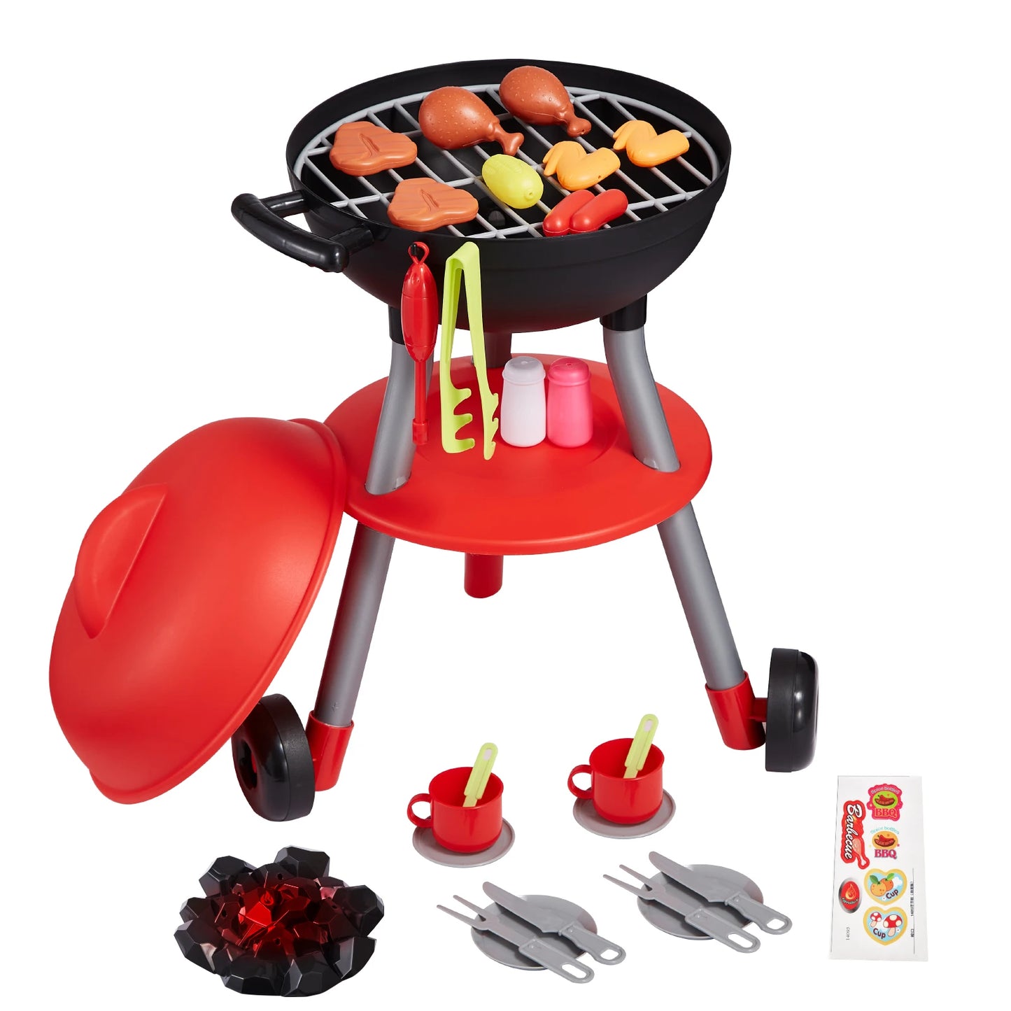 VEVOR 28PCS BBQ Grill Toy Set Montessori Cooking Playset for Kids Birthday Gifts