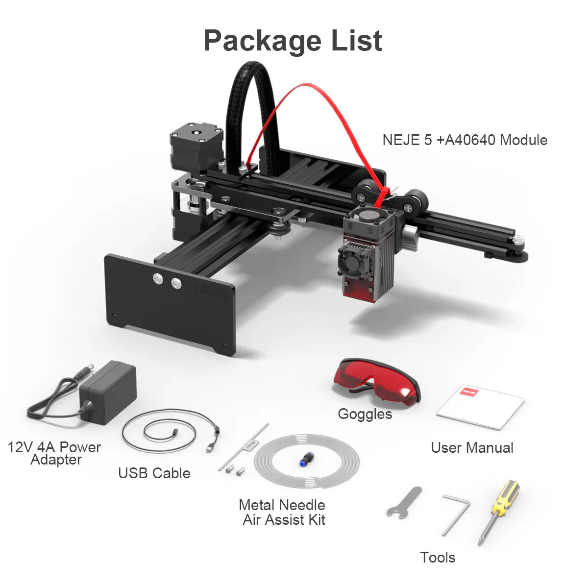 NEJE 5 40W-80W Lightburn Cutting Printing Machine Portable Wood Engraver Cutter APP Control Bluetooth