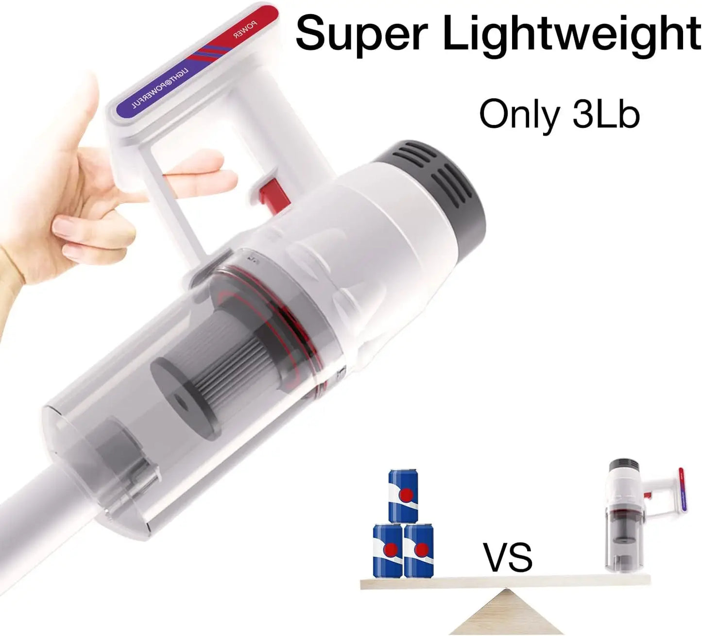 Cordless Handheld Vacuum Cleaner 5-in-1 Lightweight for Pet Hair and Hardwood Floors