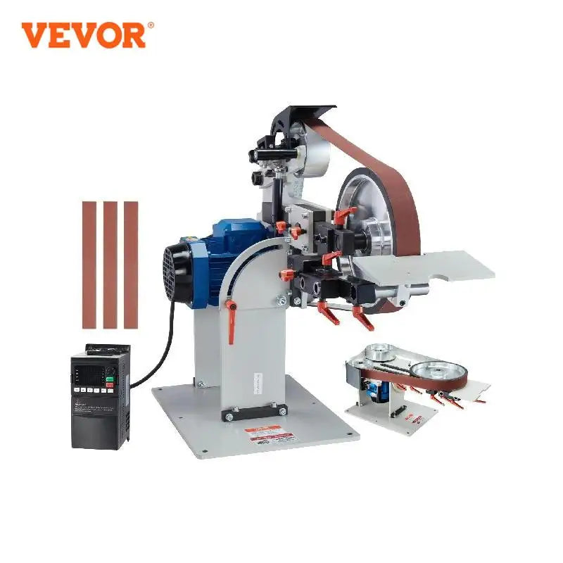 VEVOR 1500W Variable Speed Belt Grinder Sander Polisher with Grinding Moulds and Belts