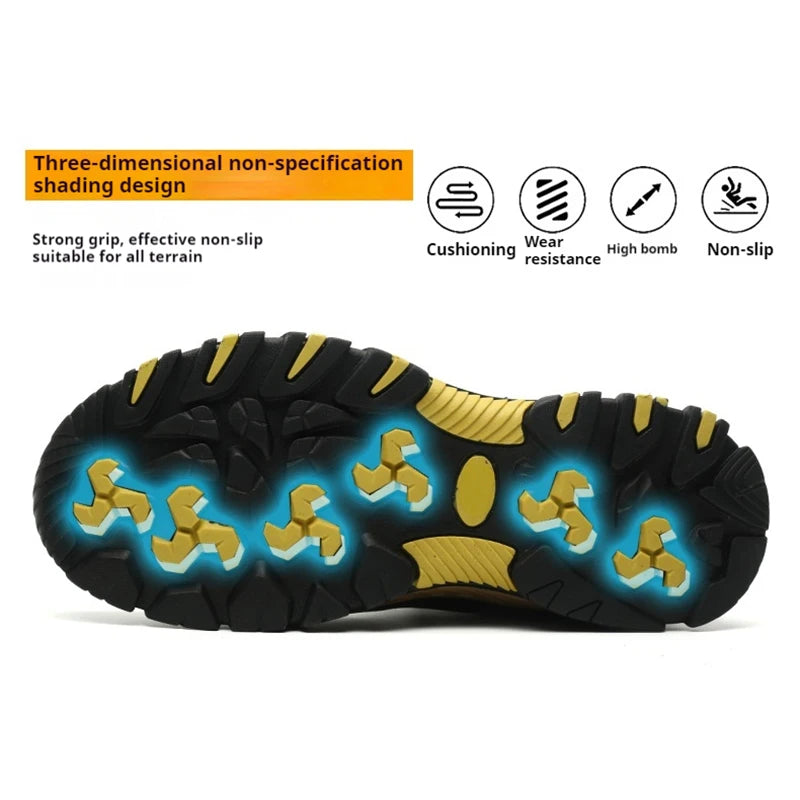 Men's Indestructible Steel Toe Safety Boots for Work Climbing Anti-Puncture Protection