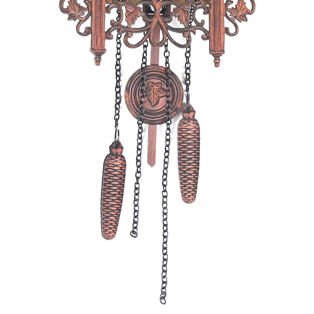 New Wooden Wall Clock Hanging Clock Antique Swing Pendulum Three-Dimensional Appearance Wall Clock for Living Room
