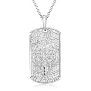 S925 Moissanite Streamline Tag Pendant Necklace for Unisex with Free 2MM Steel Chain