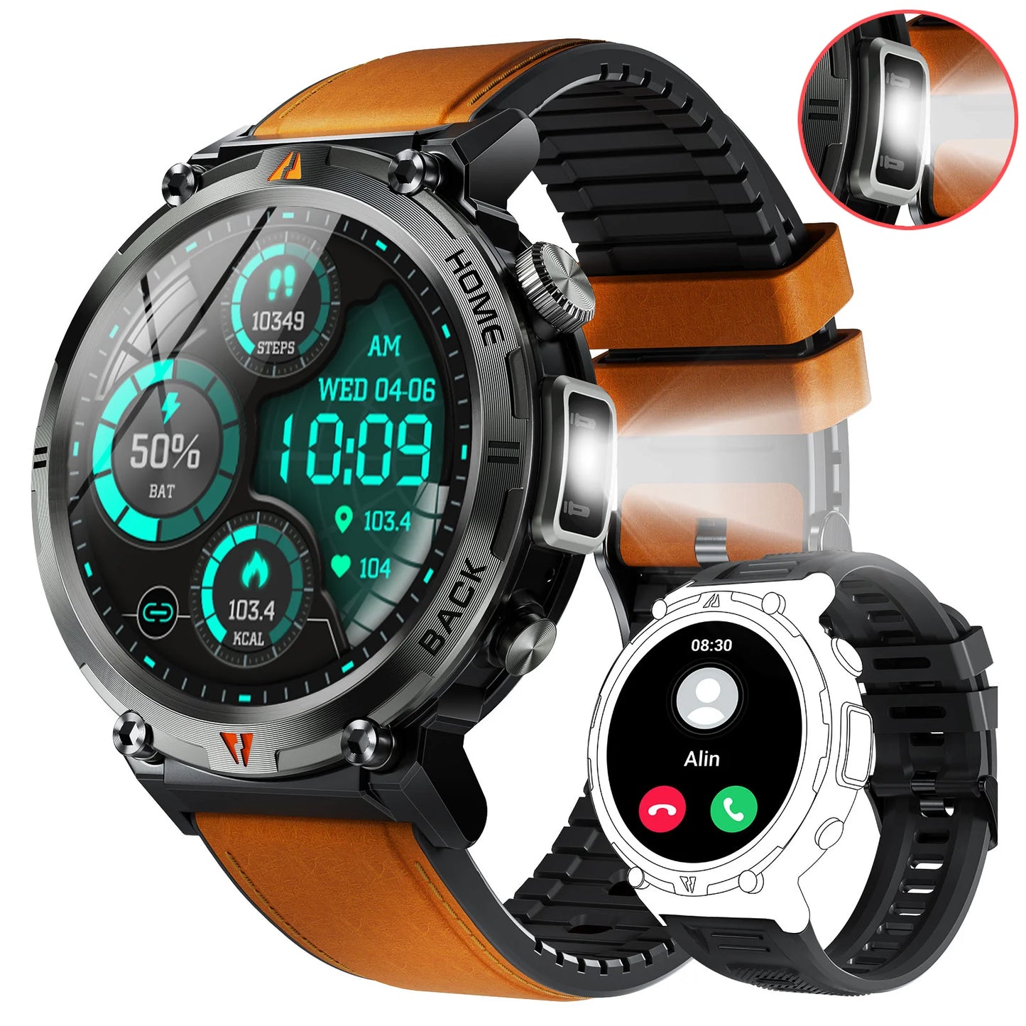 EIGIIS 2024 KE3 Bluetooth Call Smart Watch for Men with Health Monitor and Full Touch Screen