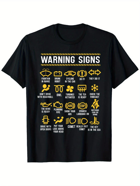 Funny Car Mechanic T-Shirt Warning Signs 101 100 Percent Cotton Perfect Gift for Men