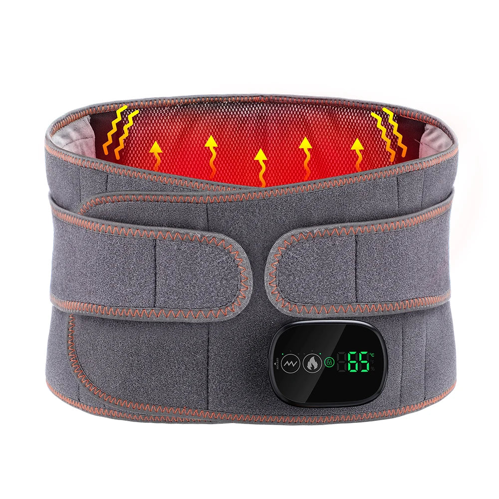 Heating Vibration Massager Belt with Red Light Hot Compress for Waist and Back Support