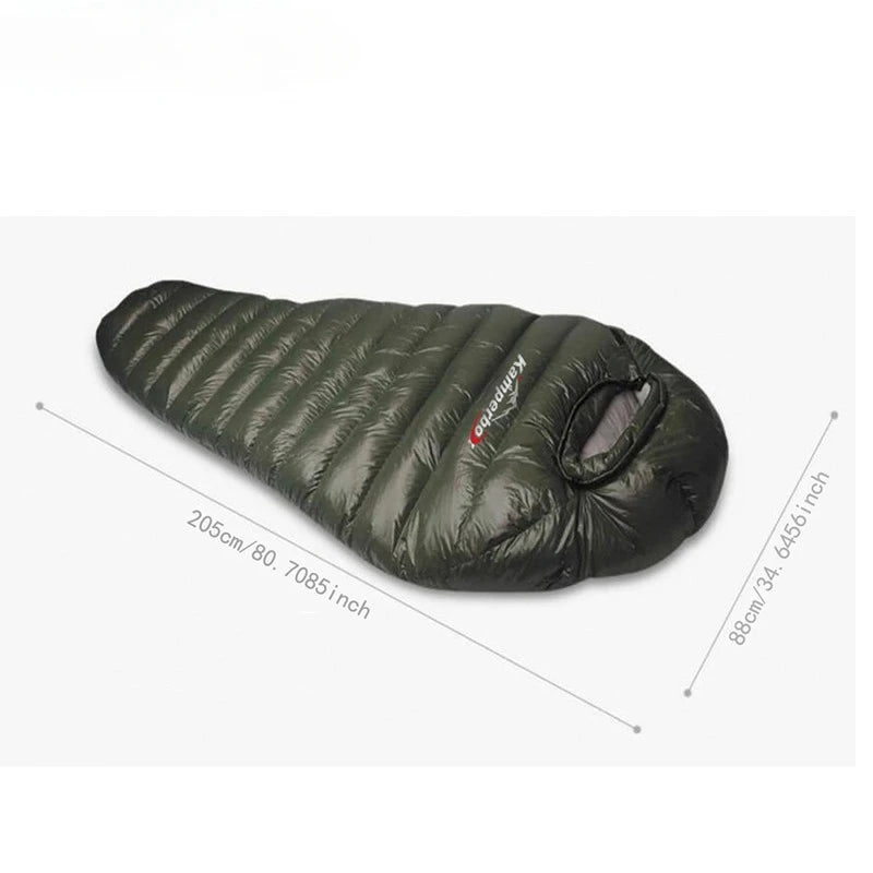 Kamperbox Outdoor Down Sleeping Bag for Winter Camping Warm Waterproof Travel Comfort