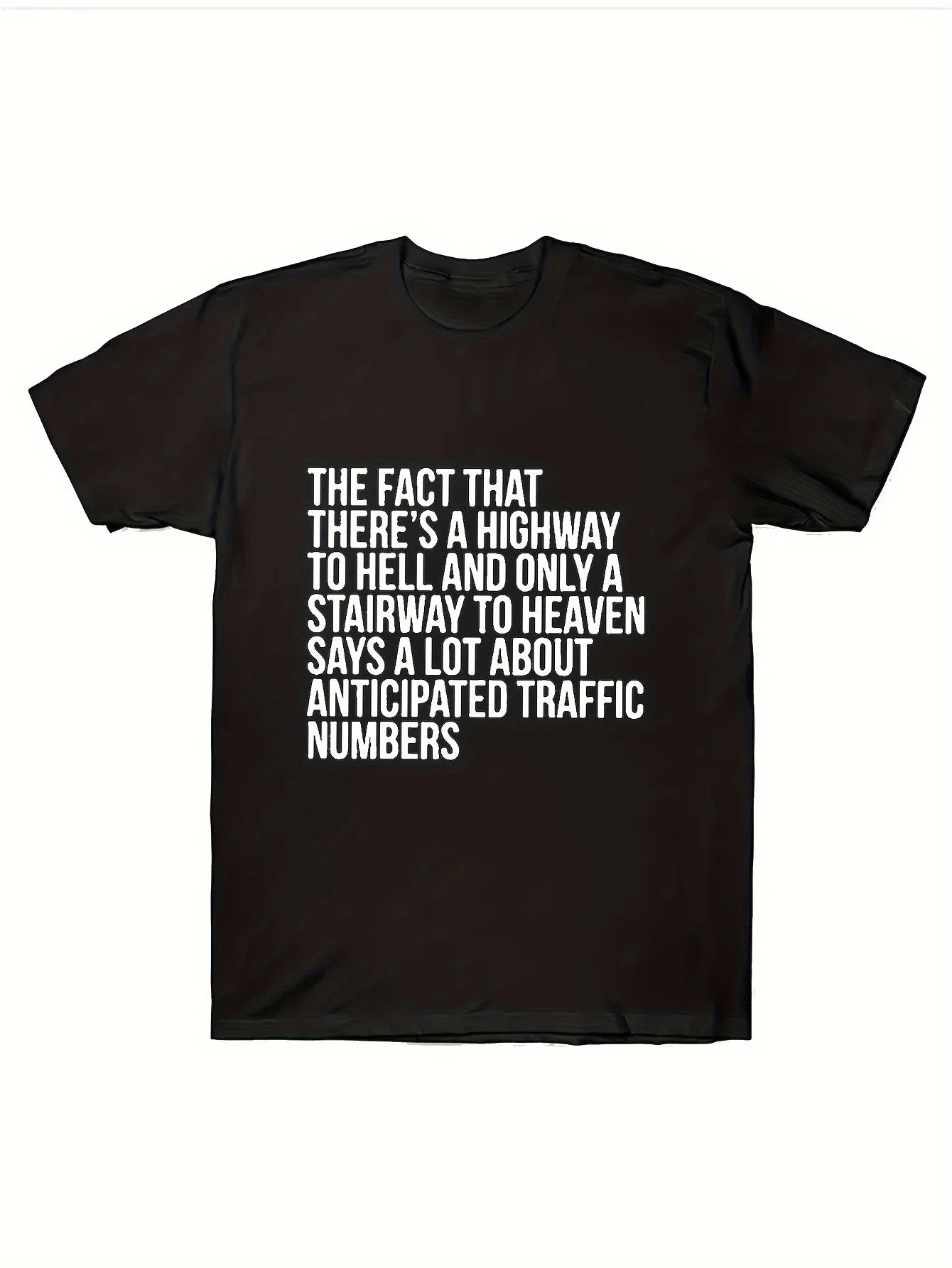 Men's 100 Percent Cotton Hell and Heaven Graphic Tee Casual Round Neck T-Shirt