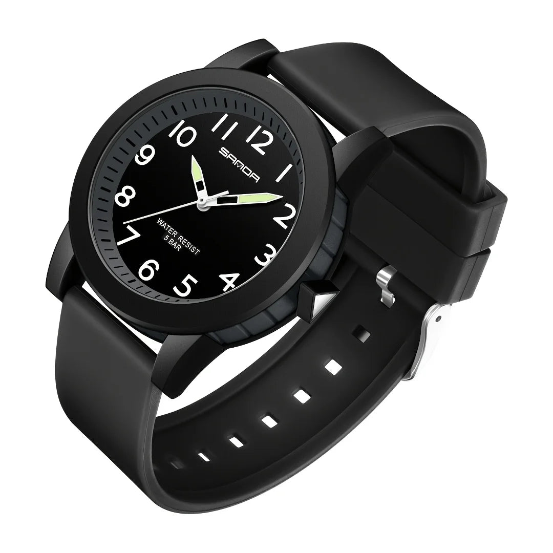 Fashion Casual Quartz Watch for Kids with TPU Strap and Luminous Display Gift Idea
