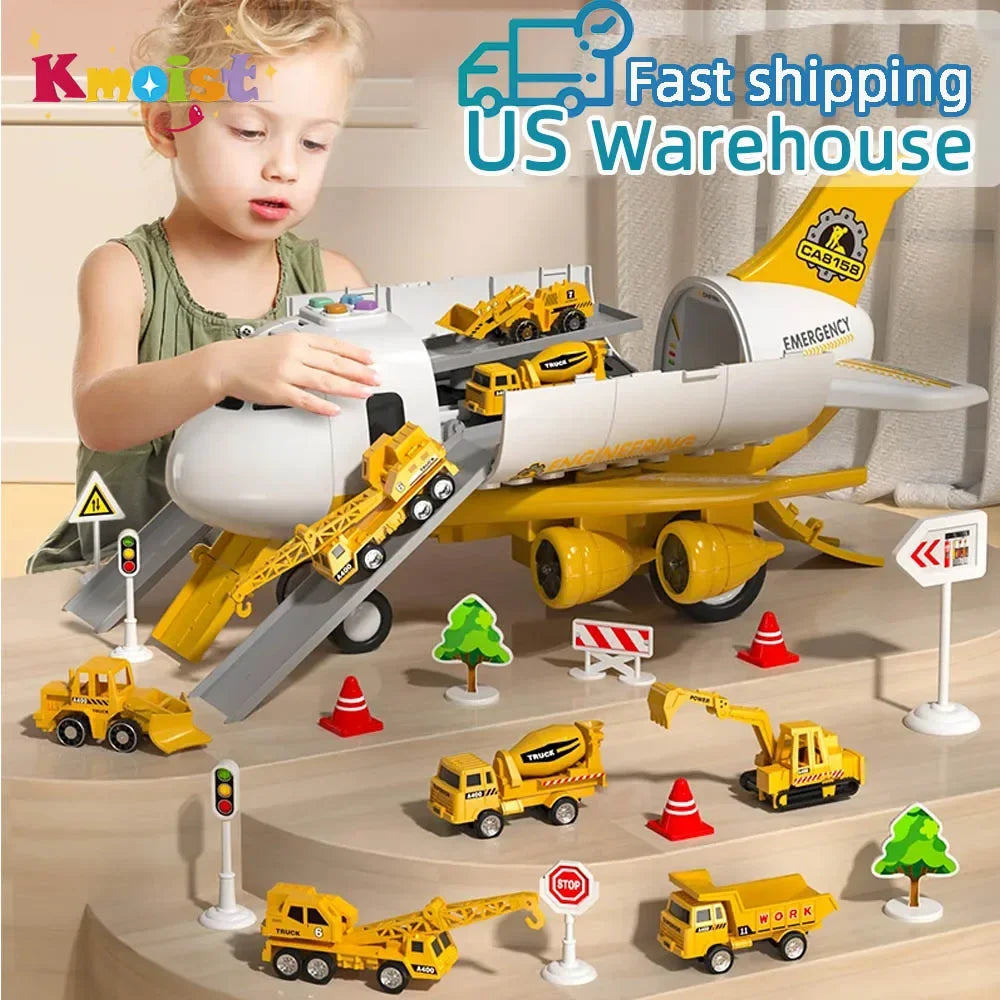 Large Inertia Toy Airplane with Lights and Music for Kids Big Passenger Plane Gift