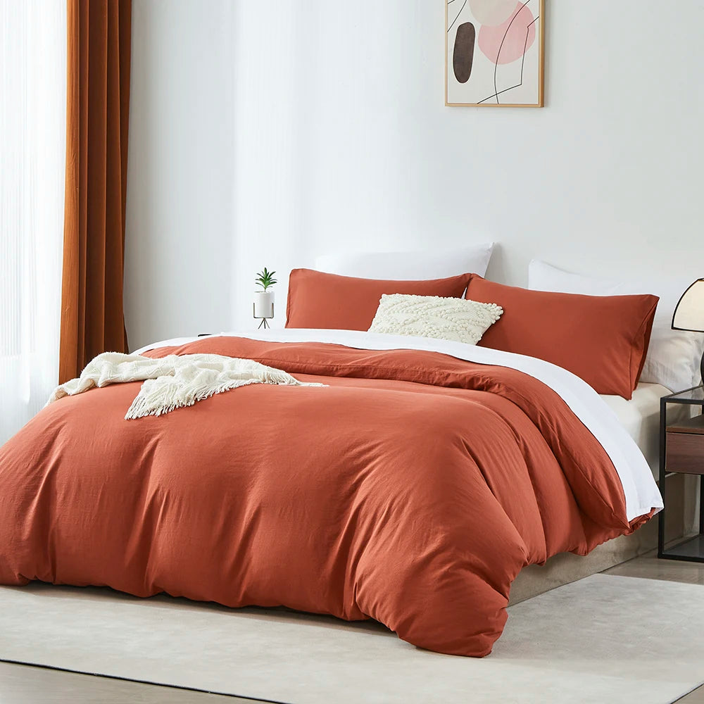 Boho Duvet Cover - Duvet Cover for All Seasons,  Solid Color Chic Home Bedding Duvet Cover, Twin, Full, Queen, King