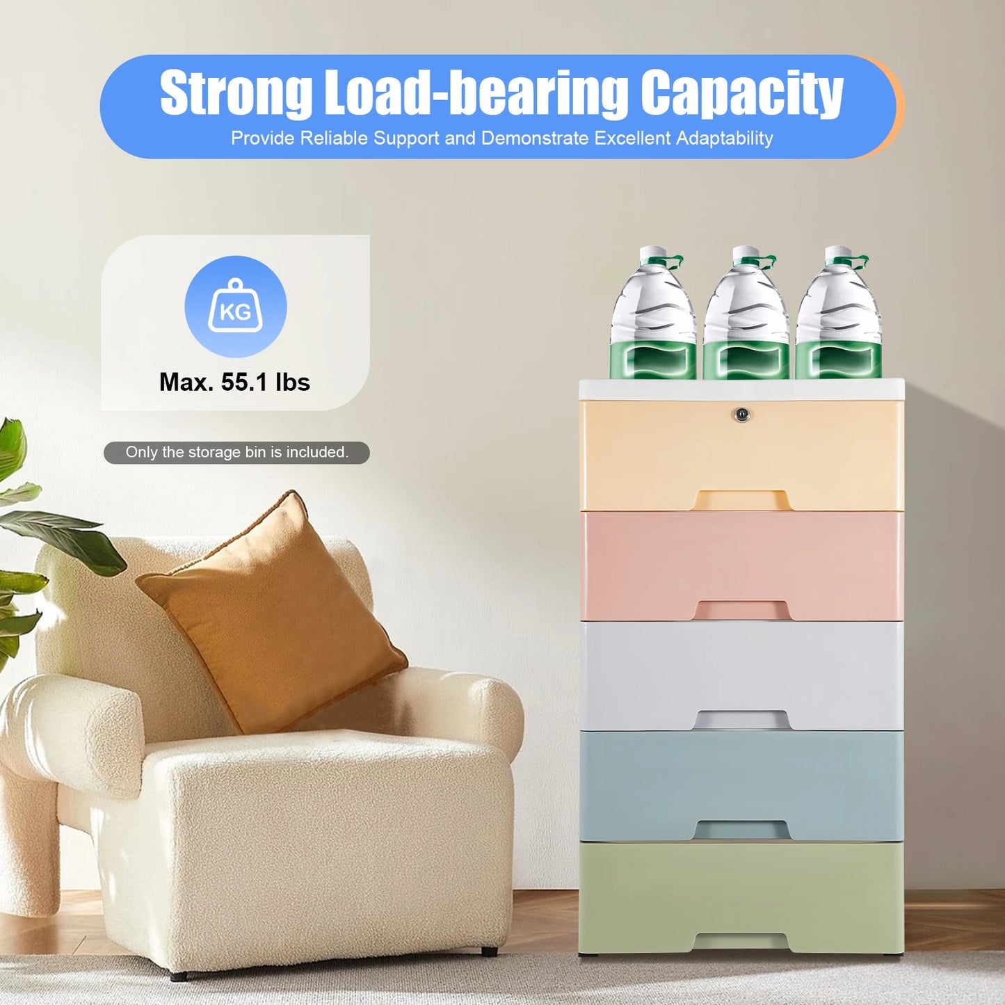 Dresser 5 Drawers Bedroom Furniture Storage Chest Organizer Closet Cabinet Home