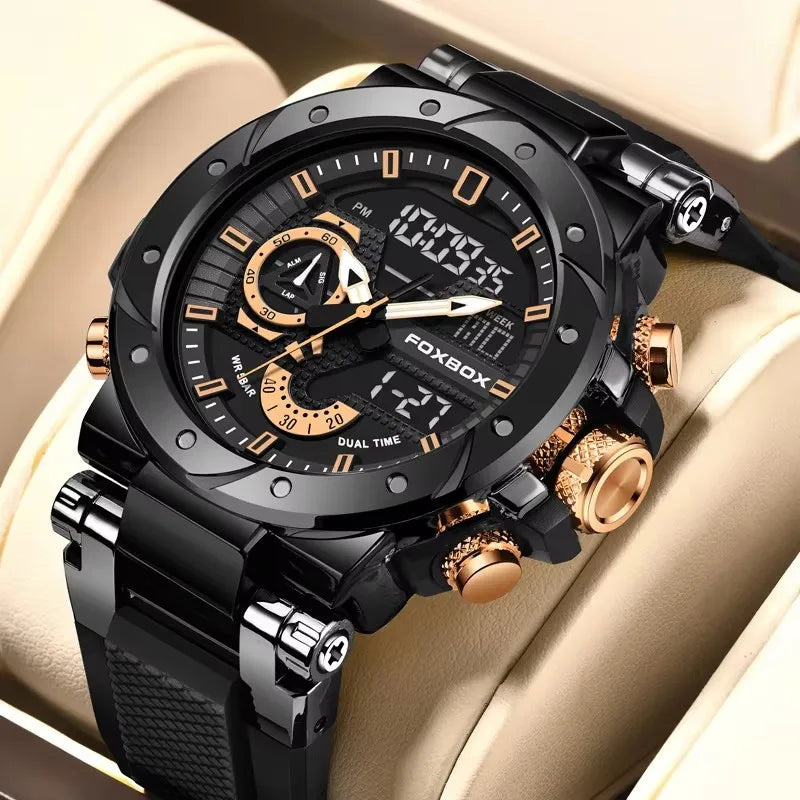 LIGE Men Digital Military Watch Waterproof Analog Digital Sports Quartz Wristwatch