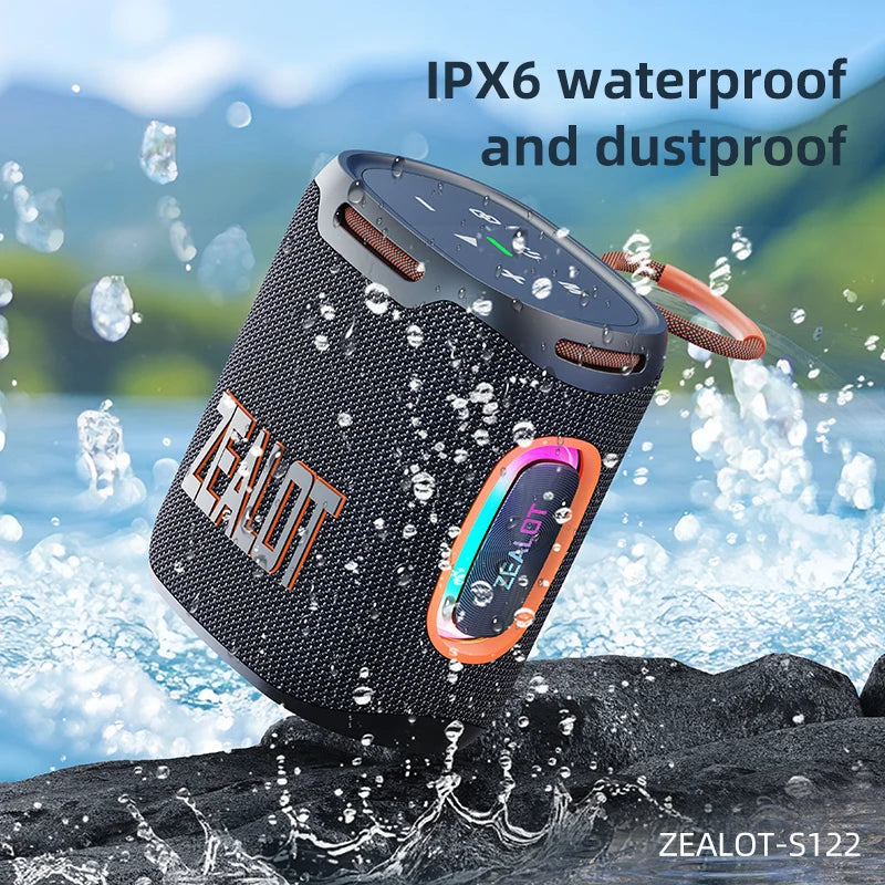 Zealot S122 Bluetooth Speaker IPX6 Waterproof 25W HiFi Sound 20H Playtime TWS Pairing