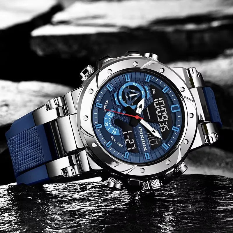 LIGE Men Digital Military Watch Waterproof Analog Digital Sports Quartz Wristwatch