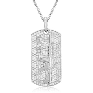 S925 Moissanite Streamline Tag Pendant Necklace for Unisex with Free 2MM Steel Chain