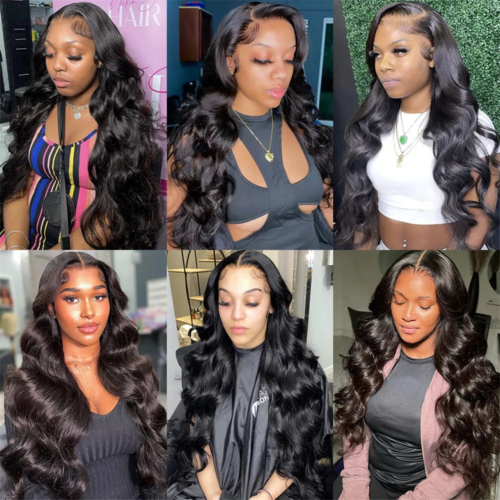 13x6 HD Lace Frontal Wig Body Wave Brazilian Human Hair for Black Women 30-40 Inch