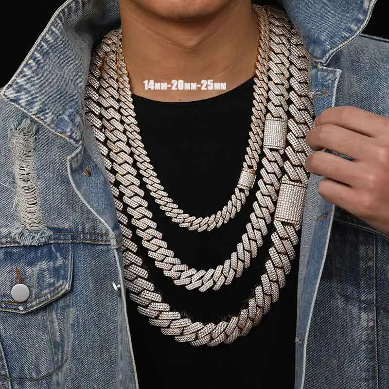 High Quality Hiphop Rock Miami Curb Link Necklace for Men 9mm to 25mm Stylish Jewelry