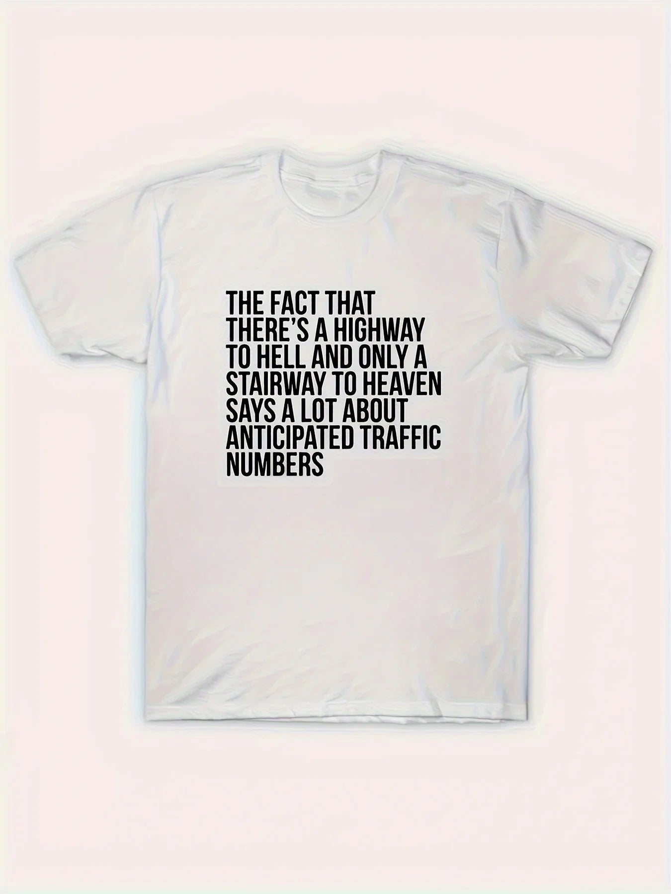 Men's 100 Percent Cotton Hell and Heaven Graphic Tee Casual Round Neck T-Shirt