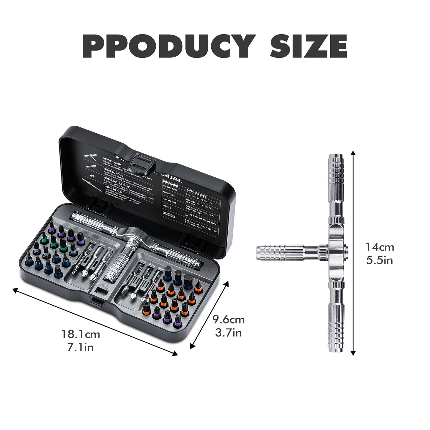 VMAN 40in1 Multifunction Ratchet Screwdriver Set Multi Magnetic Bits Mini Repair Tool Kit  Household Tool For PC & Iphone Etc.